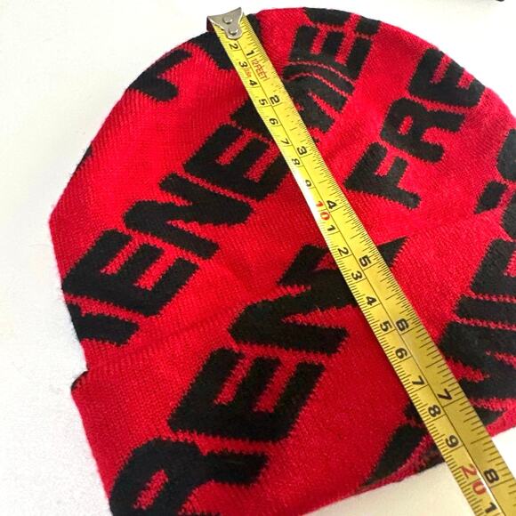 Red beanie hat with black letters Frenemies all over the hat. No tags dbl layer - Picture 6 of 7